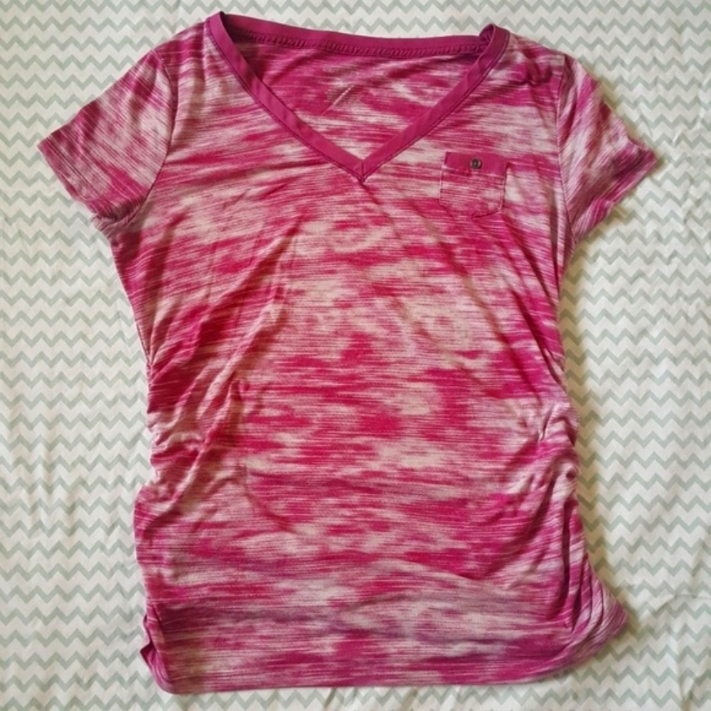 Liz Lange for Target Pink Heathered V-Neck Maternity Tee